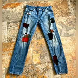 Polo Ralph Lauren RARE Women's Astor Slim Boyfriend Patchwork Jeans Size 25